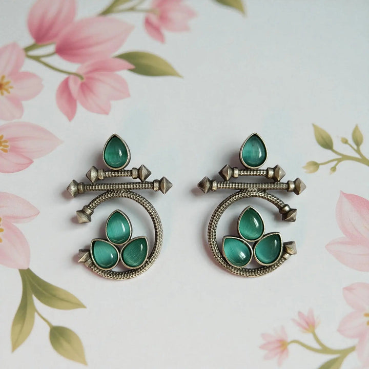 Elegant Neha Silver-Plated Earrings