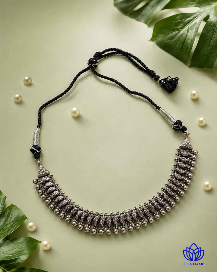Kusum Silver Plated Sleek Necklace