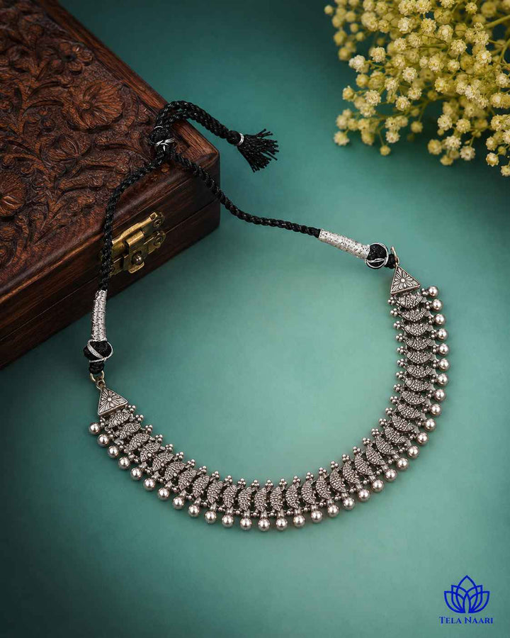 Kusum Silver Plated Sleek Necklace