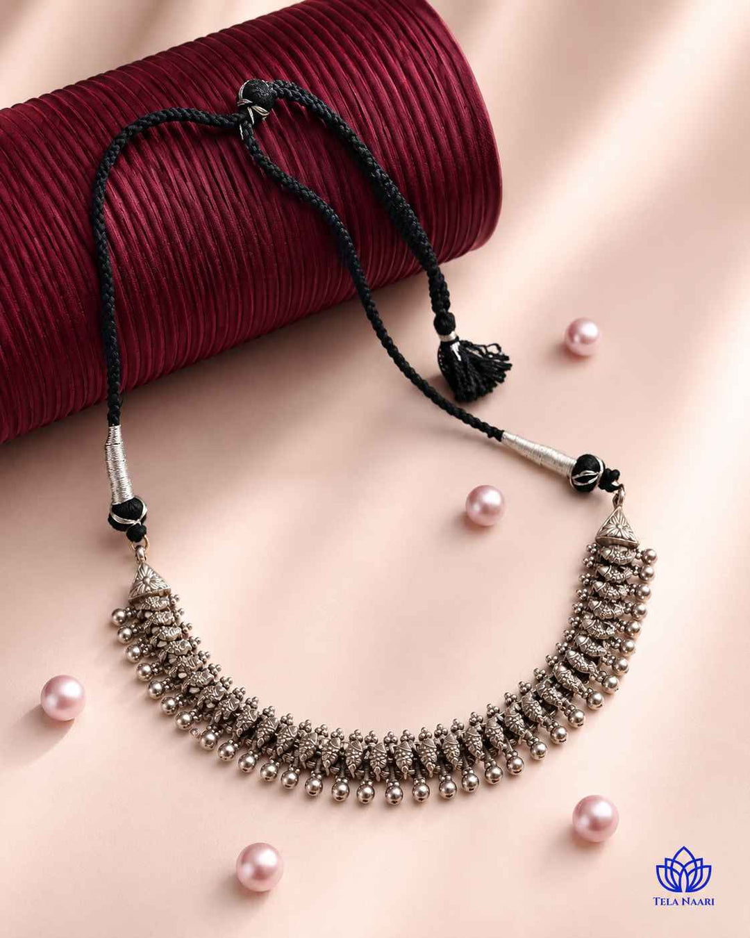 Kusum Silver Plated Sleek Necklace
