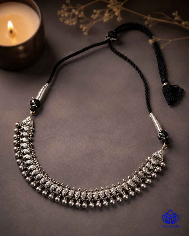 Kusum Silver Plated Sleek Necklace