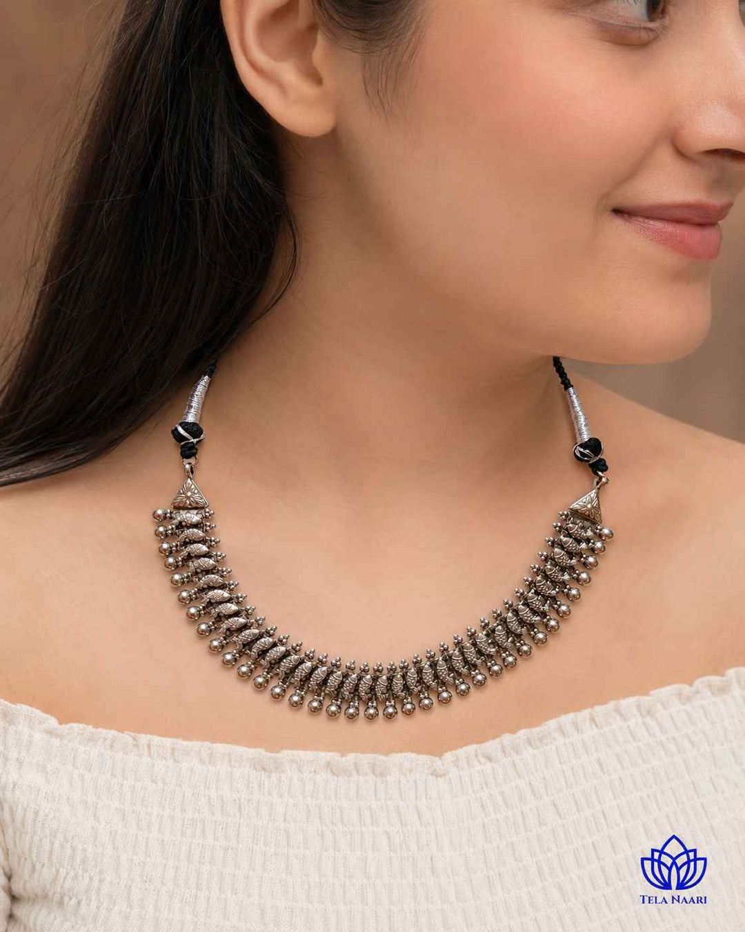 Kusum Silver Plated Sleek Necklace