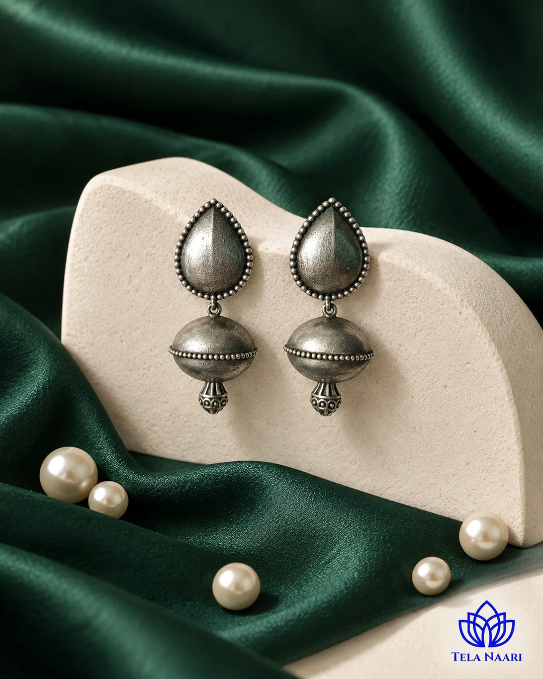 Silver Oxidised Daily Wear Earrings | Indian Heritage Jewellery