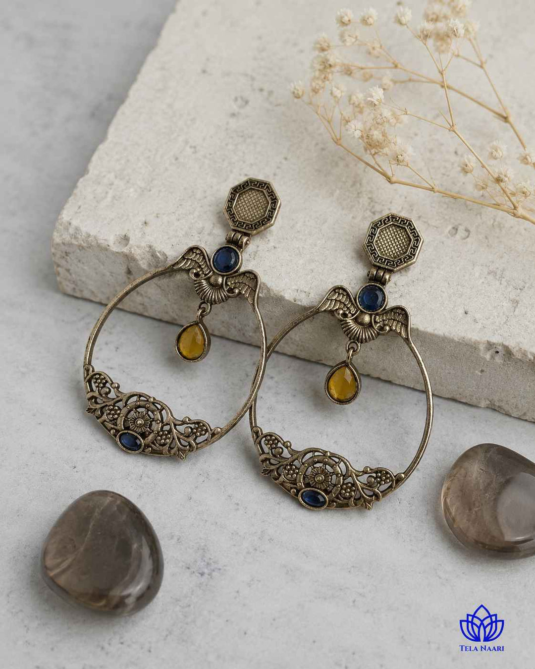 Inaki Silver Plated Yellow Earrings