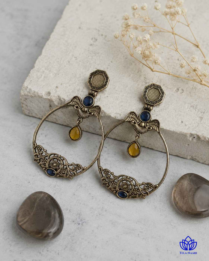 Inaki Silver Plated Yellow Earrings