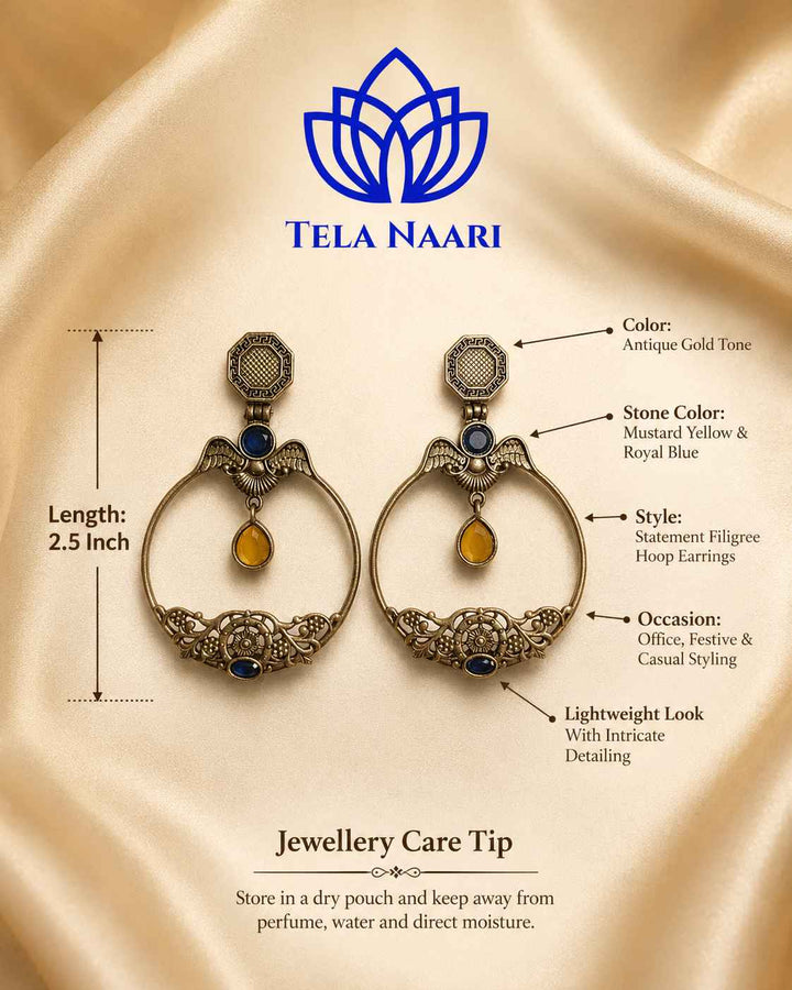 Inaki Silver Plated Yellow Earrings
