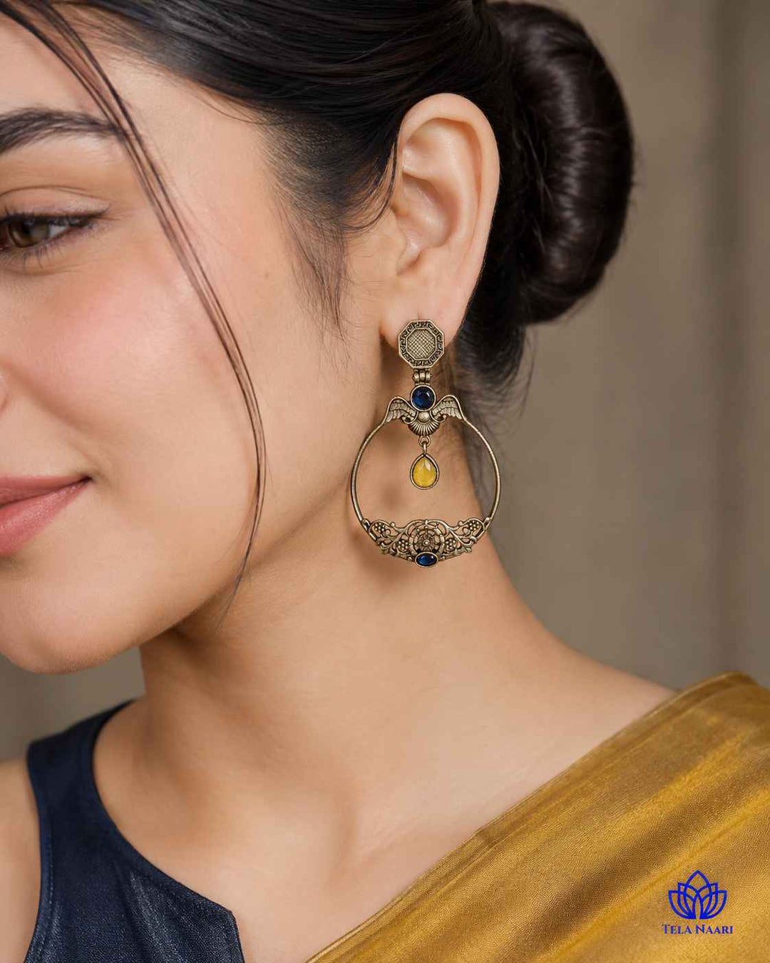 Inaki Silver Plated Yellow Earrings