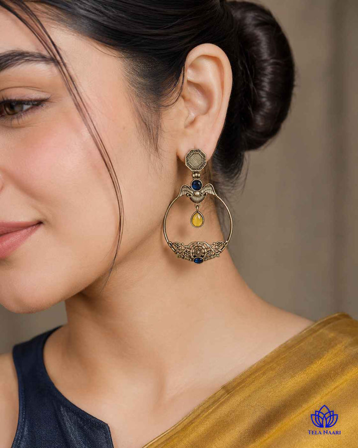 Inaki Silver Plated Yellow Earrings