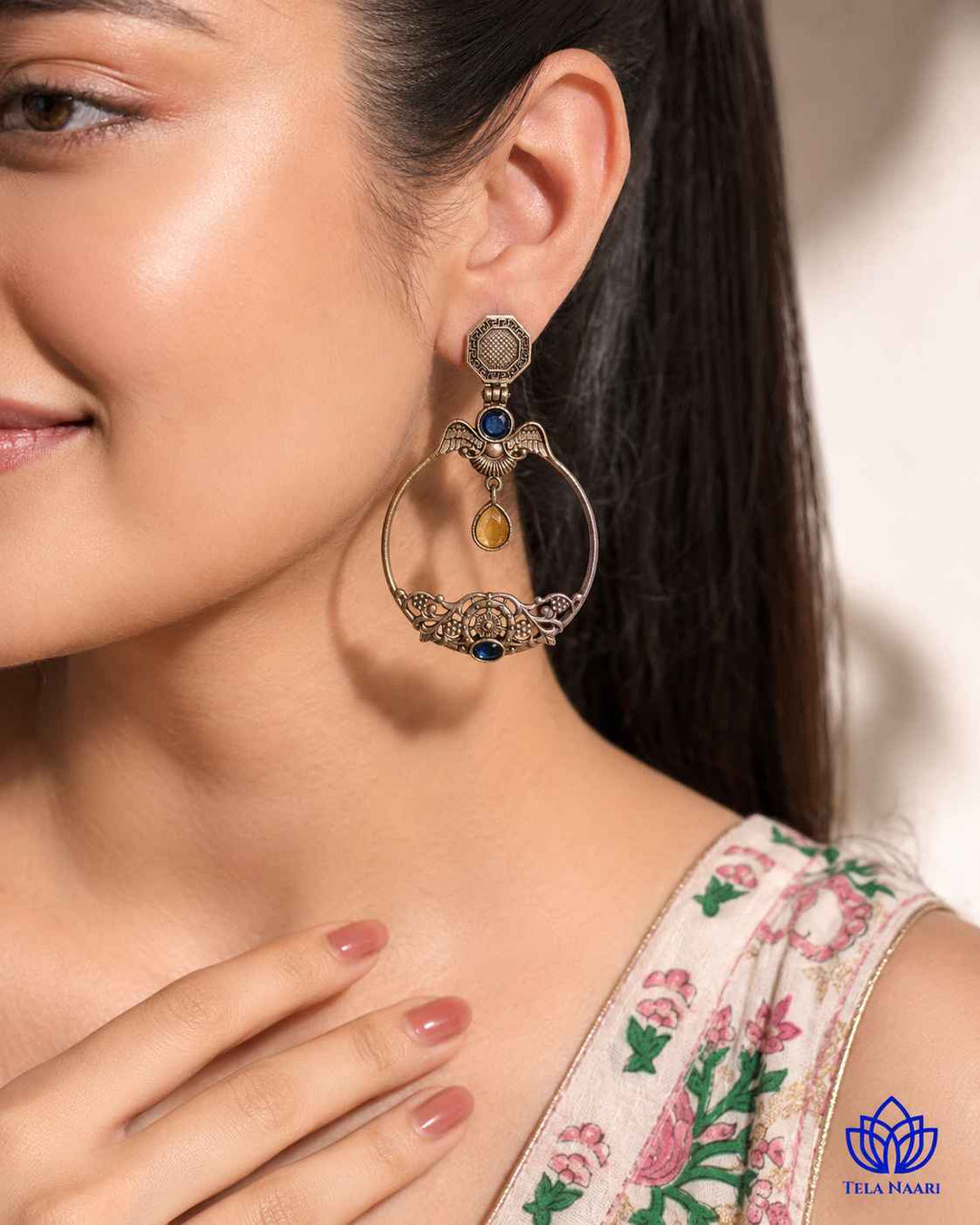 Inaki Silver Plated Yellow Earrings