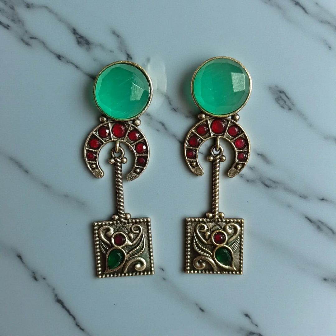 Elegant Deepa Silver Oxidised Dangler Earrings