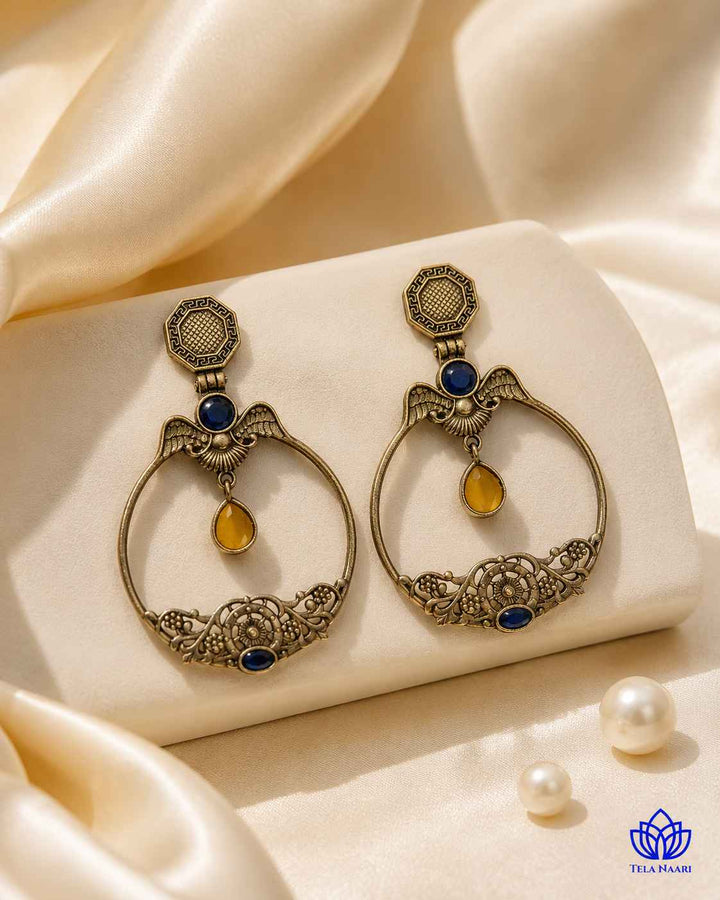 Inaki Silver Plated Yellow Earrings