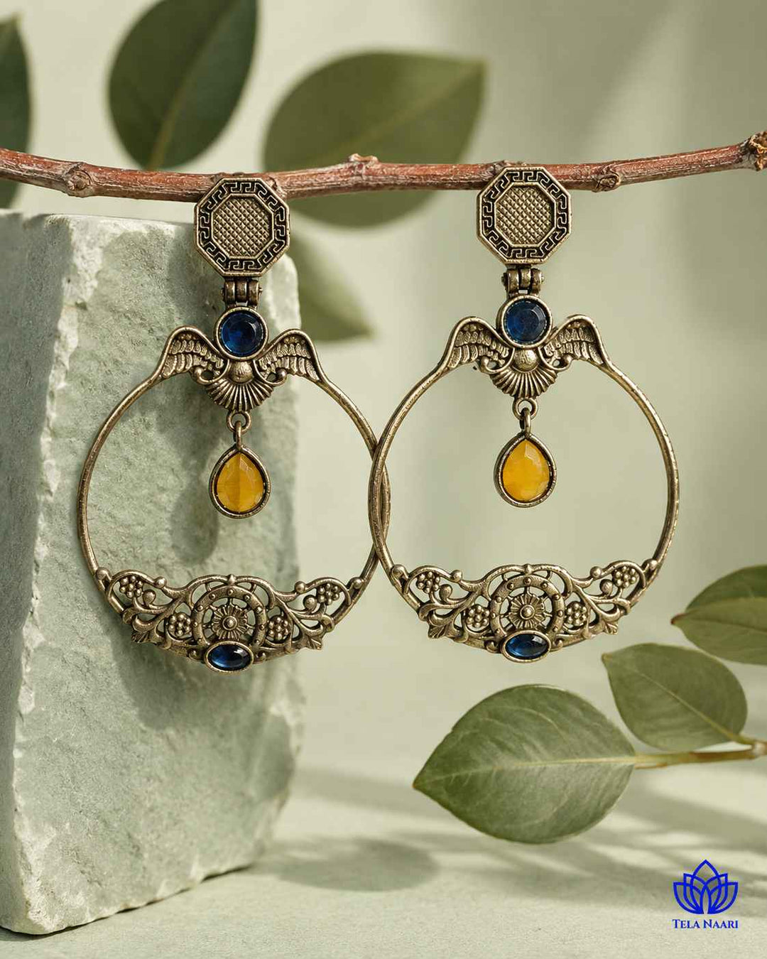 Inaki Silver Plated Yellow Earrings