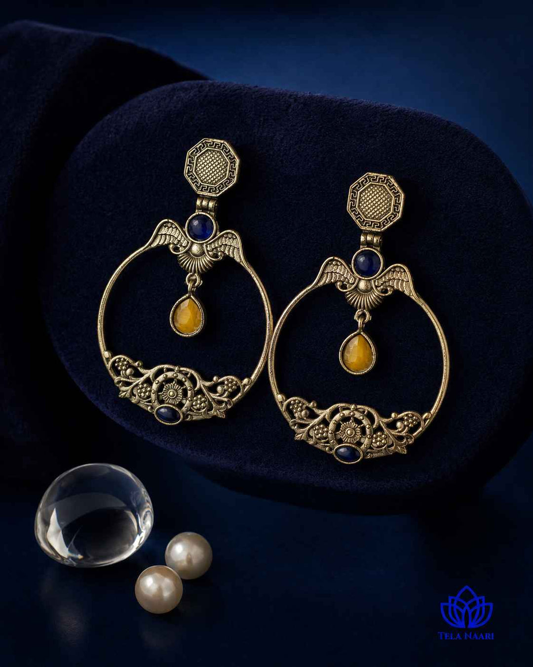 Inaki Silver Plated Yellow Earrings