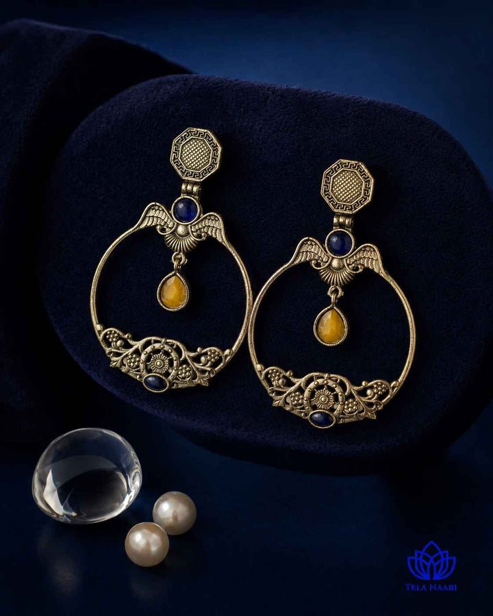Inaki Silver Plated Yellow Earrings