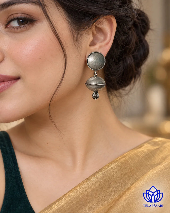 Silver Oxidised Earrings for Women | Ethnic Festive Jewellery | TelaNaari