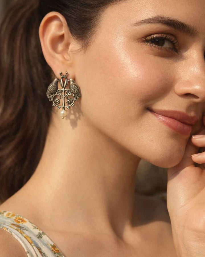 Silver Oxidised Earrings Nazma