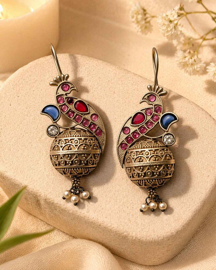 Classic Iravati Silver Plated Red Hook Earrings