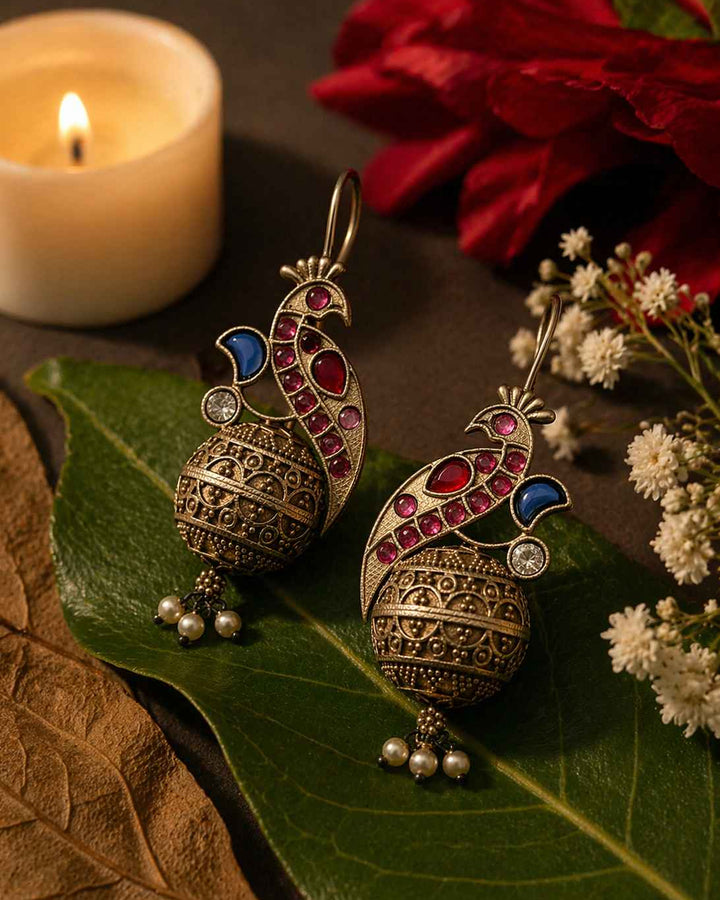 Classic Iravati Silver Plated Red Hook Earrings