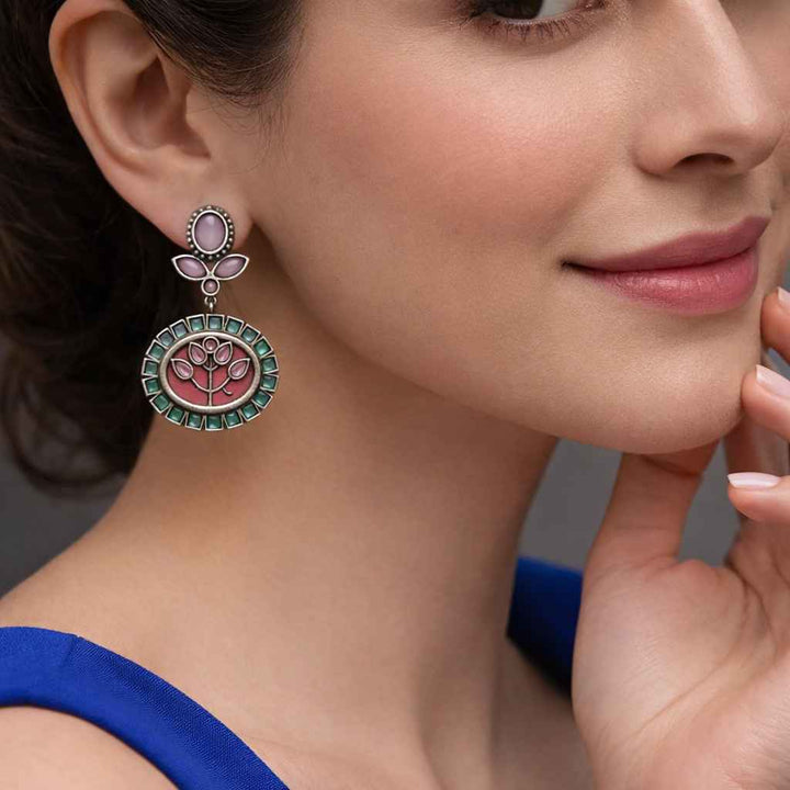 Elegant Indraja Silver-Plated Earrings