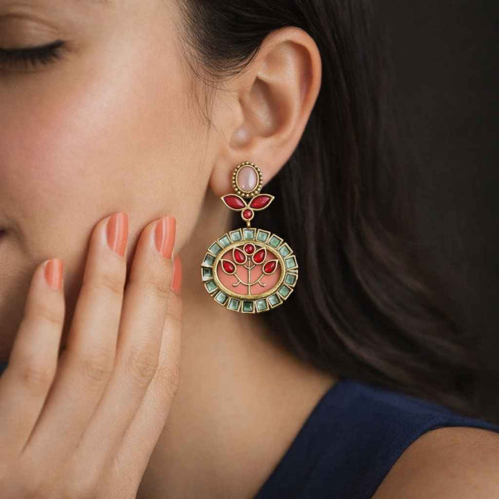 Elegant Indraja Silver-Plated Earrings