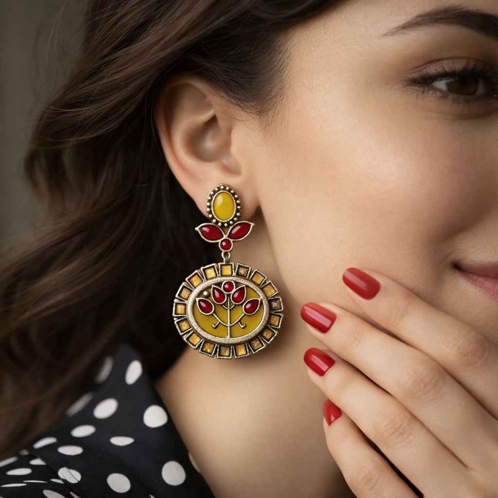 Elegant Indraja Silver-Plated Earrings