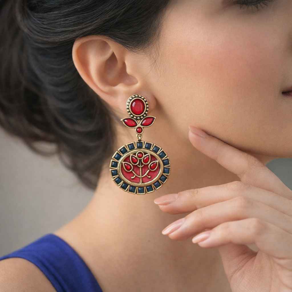 Elegant Indraja Silver-Plated Earrings