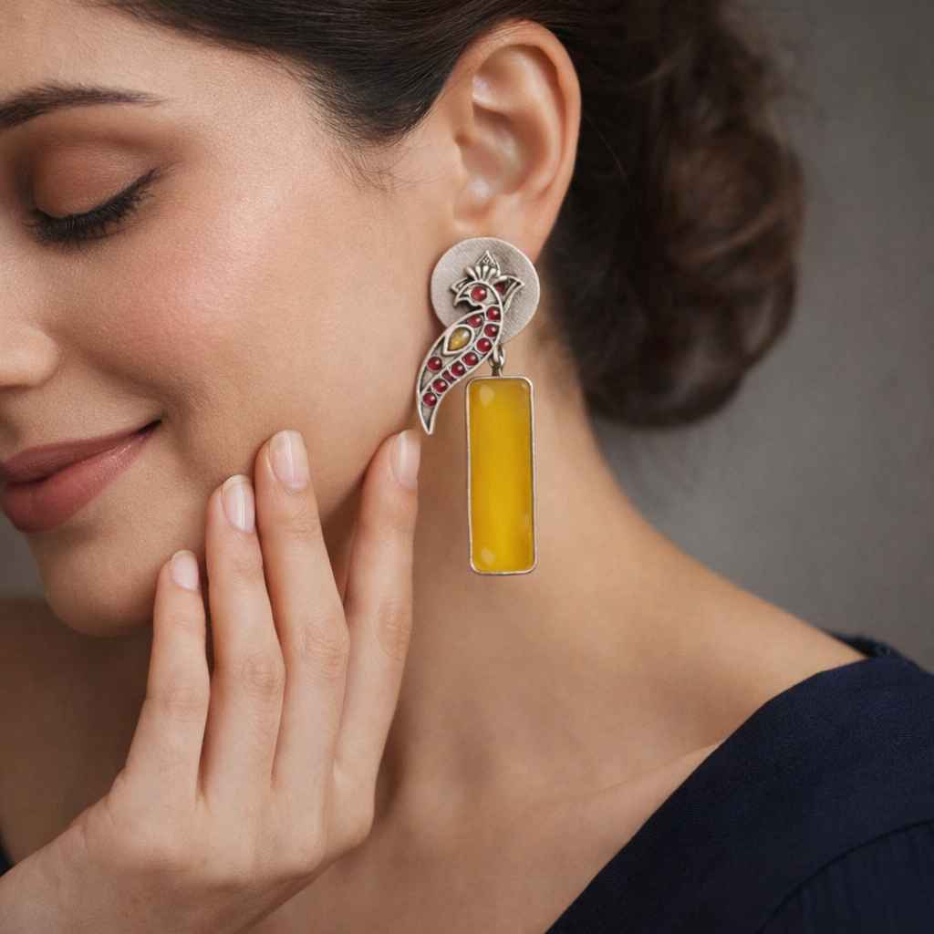 Begunia Silver Plated Earrings