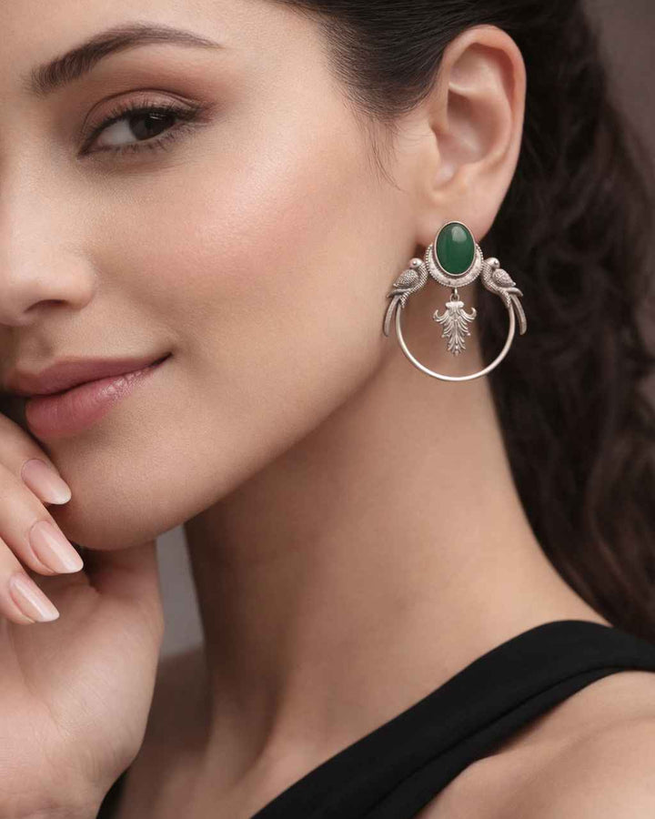 Classic Indumati Parrot Silver Plated Earrings