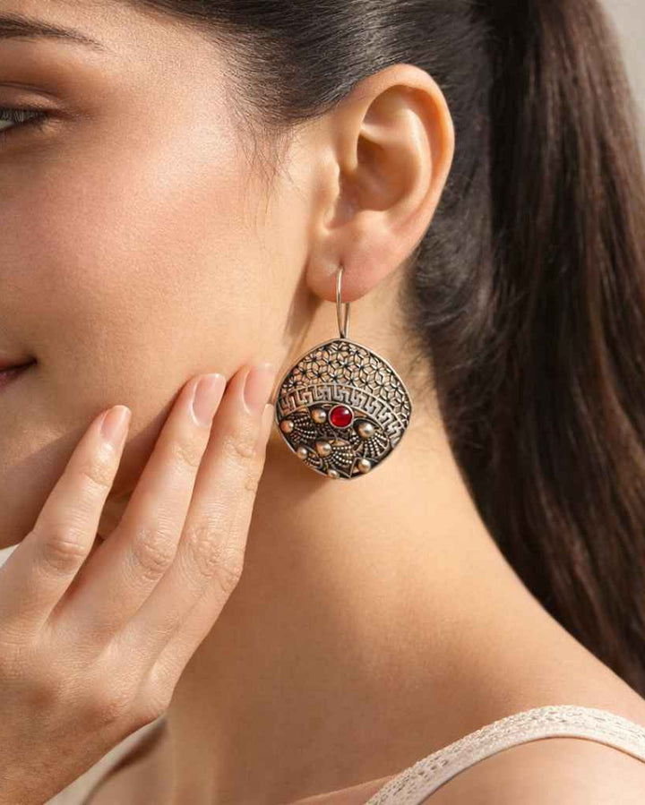 Telanaari Radiant Arina Silver Plated Hook Earrings