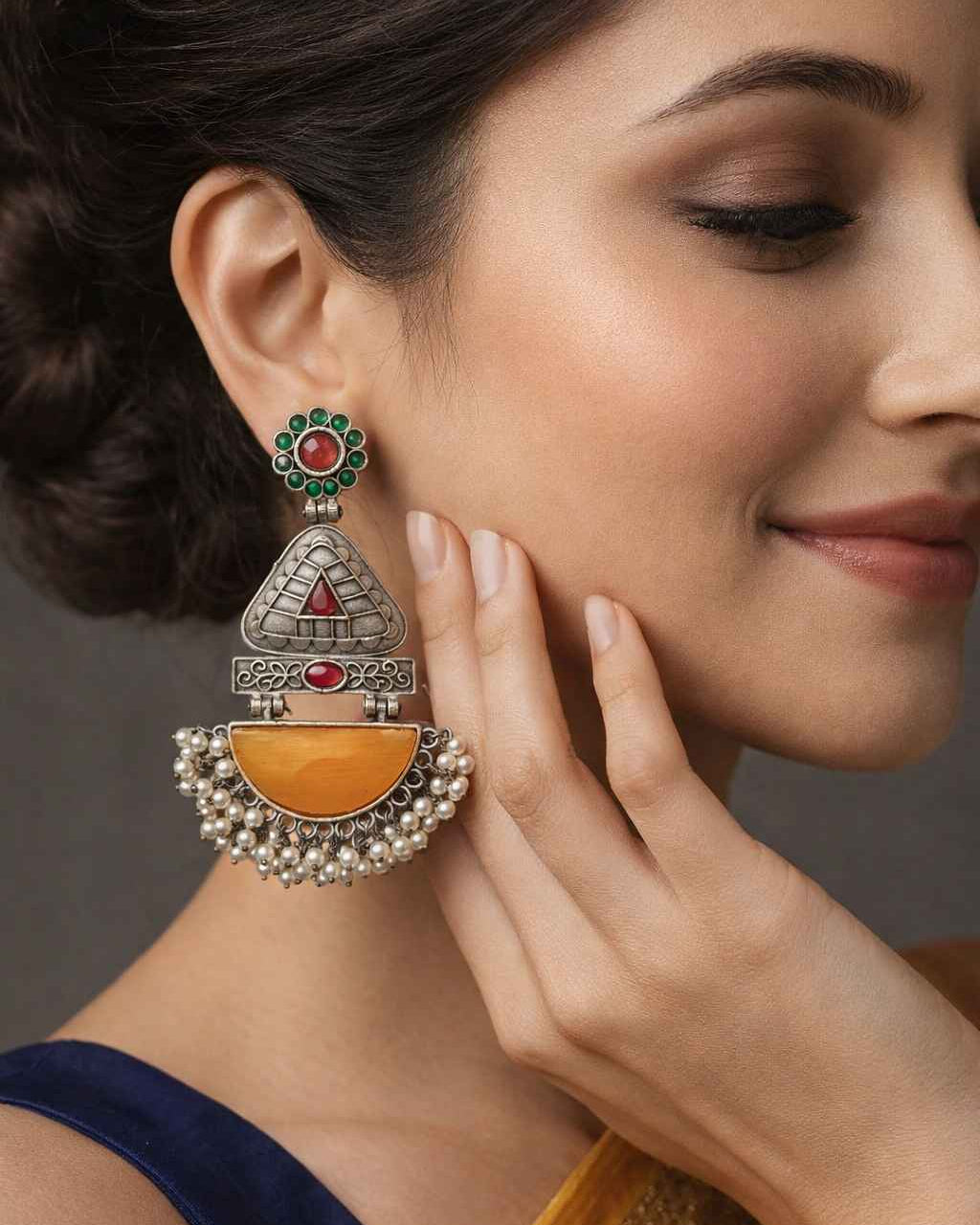 Aasha Silver-Plated Pearl Earrings