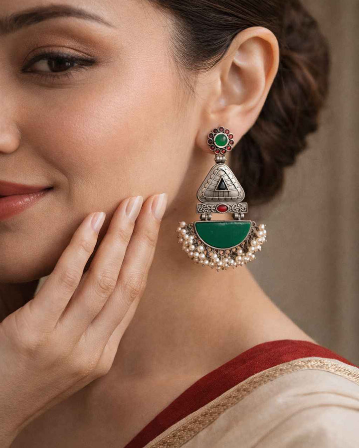 Aasha Silver-Plated Pearl Earrings