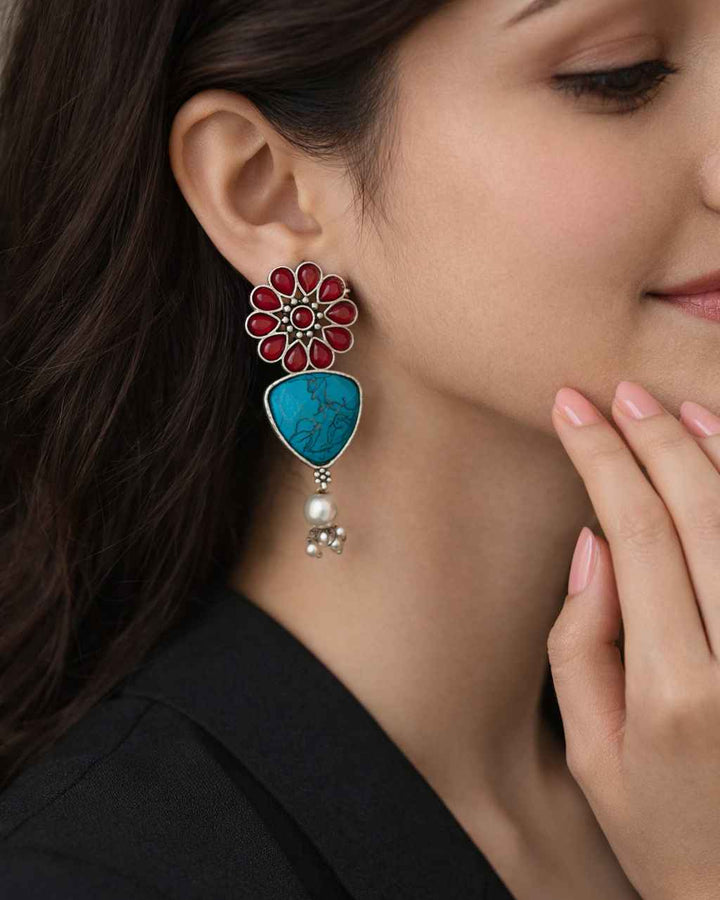 Elegant Idaya Silver-Plated Earrings