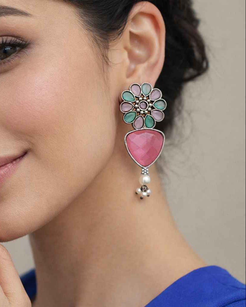 Elegant Idaya Silver-Plated Earrings