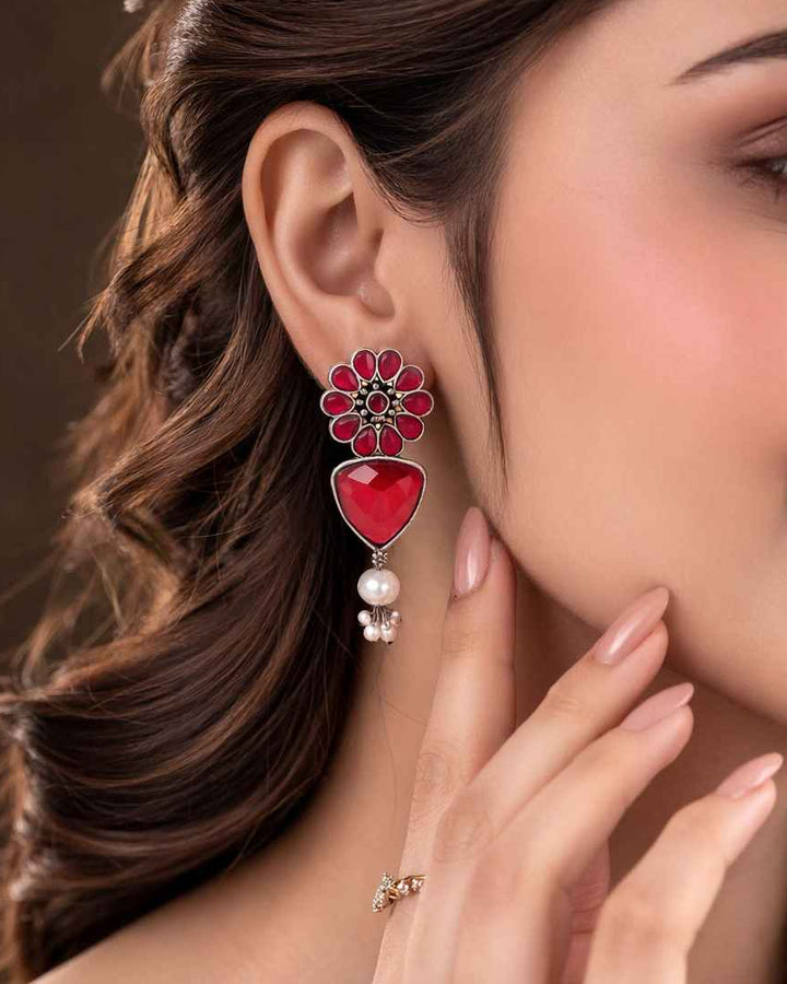 Elegant Idaya Silver-Plated Earrings