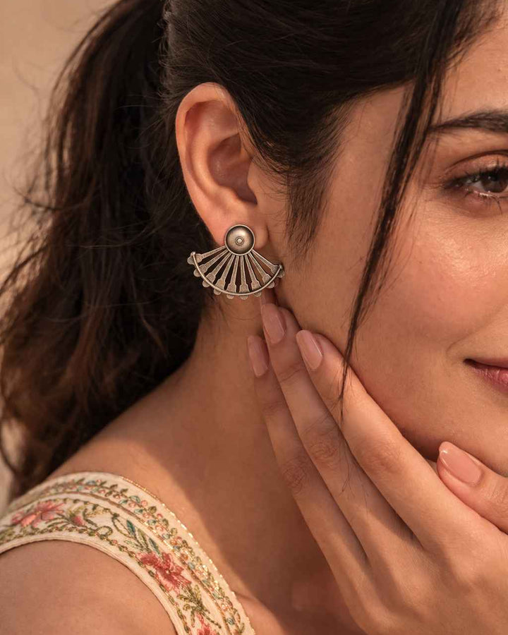 Silver Oxidised Earrings Sazia