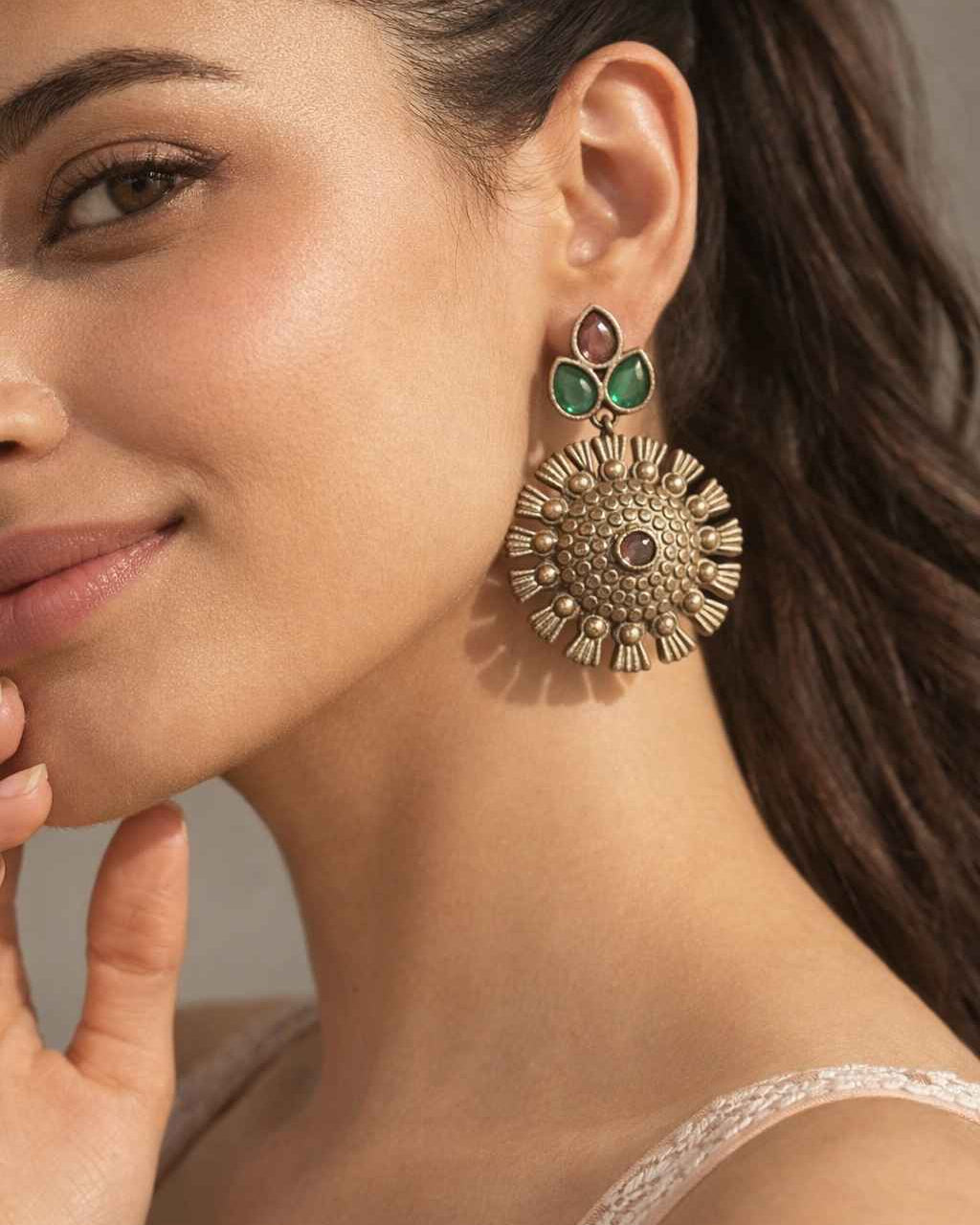 Elegant Indu Silver Plated Earrings