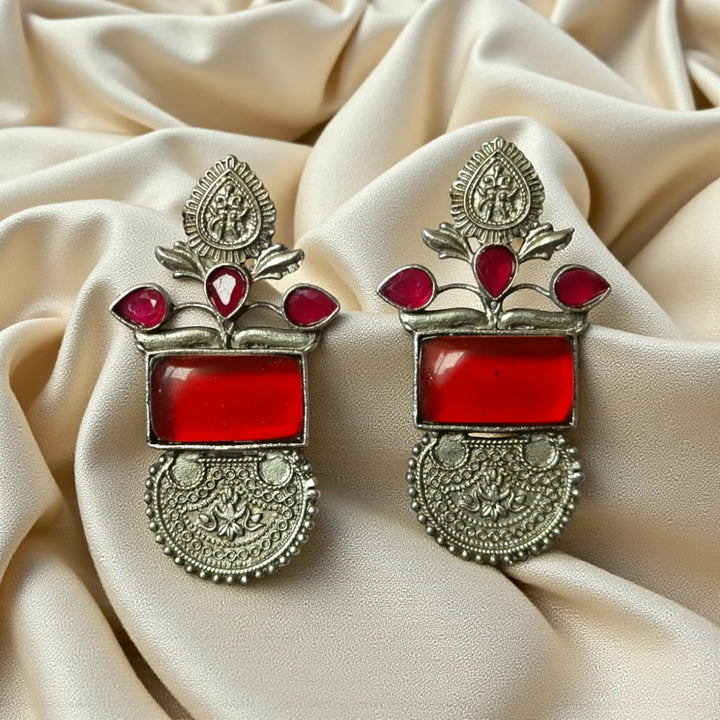 Timeless Beauty Silver Oxidised Earrings Adija