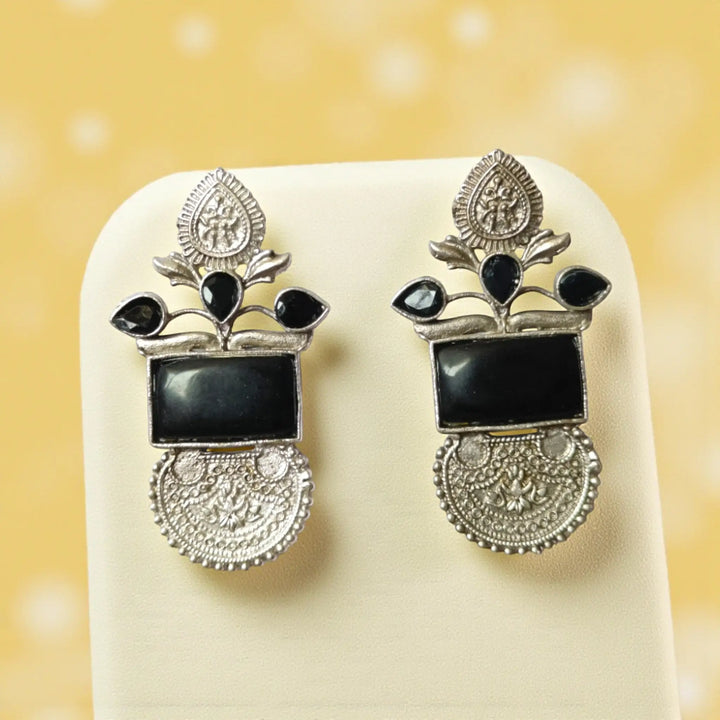 Timeless Beauty Silver Oxidised Earrings Adija