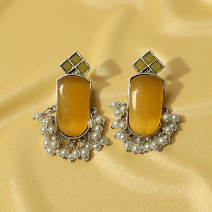 Silver Oxidised Stud Earrings Jinsy