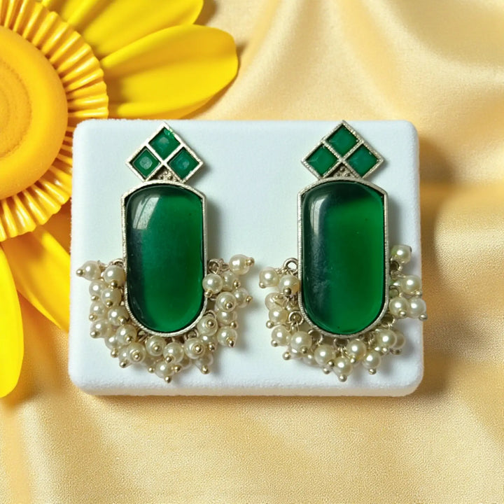 Silver Oxidised Stud Earrings Jinsy