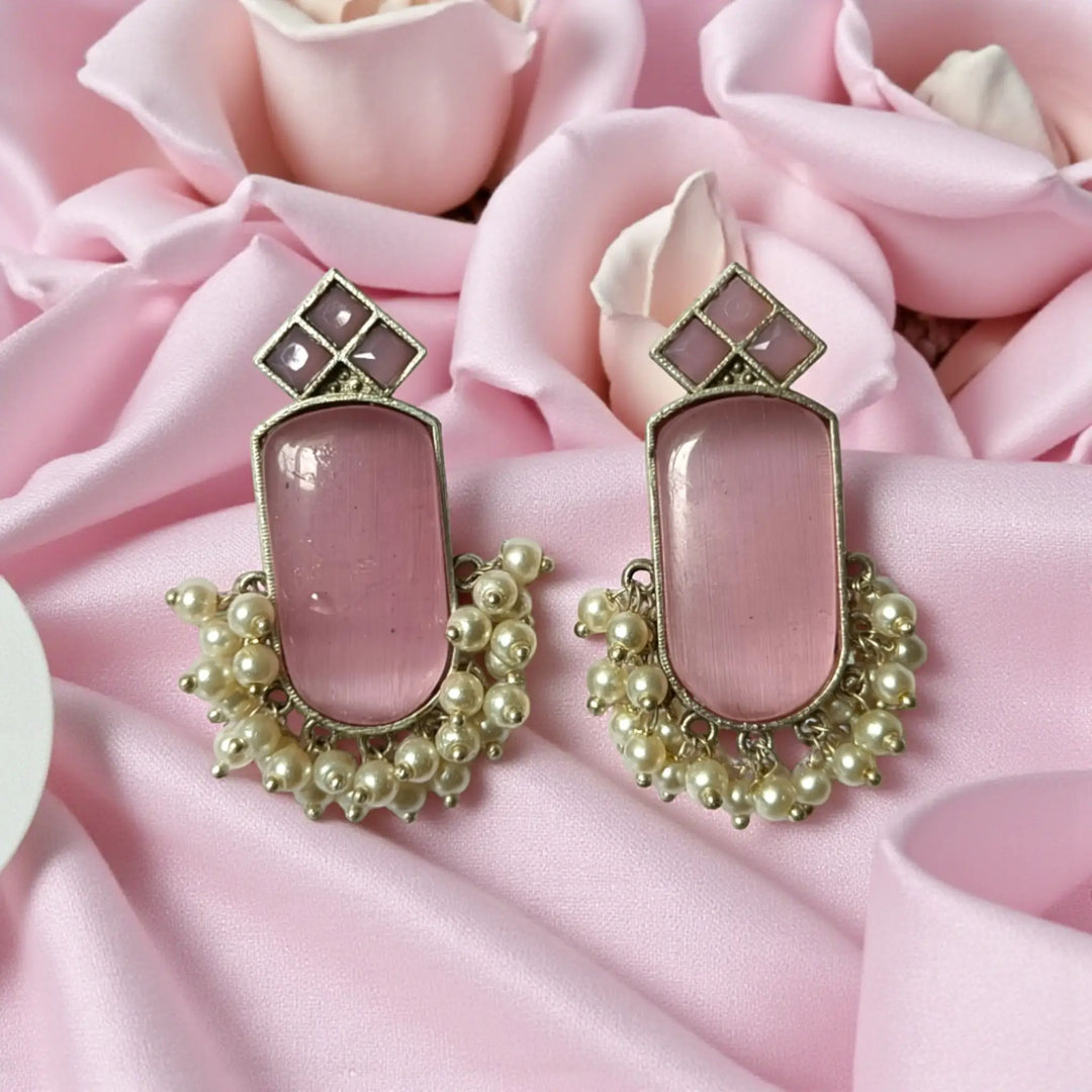 Silver Oxidised Stud Earrings Jinsy