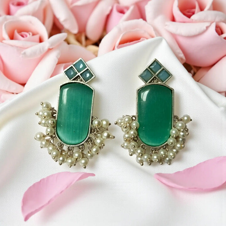 Silver Oxidised Stud Earrings Jinsy