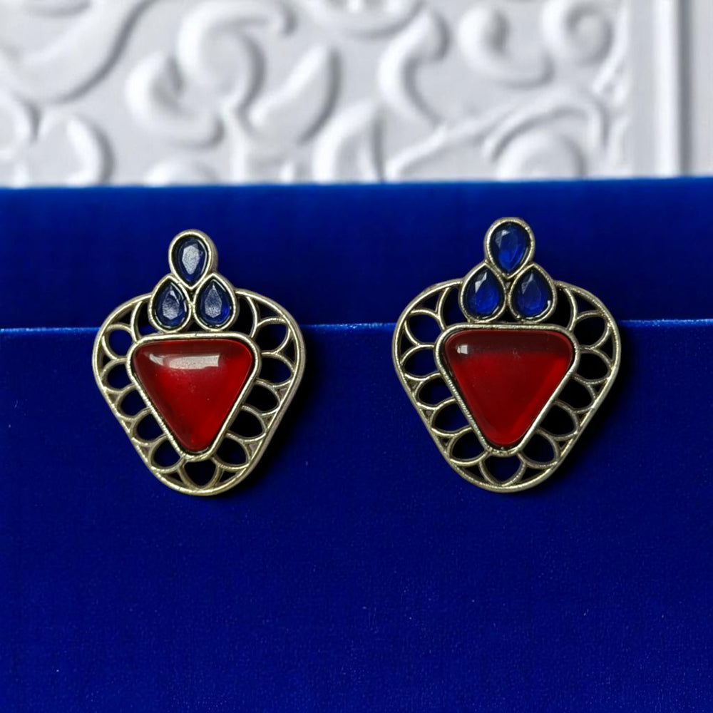 Tela Naari Cool Silver Oxidised Earrings - TelaNaari