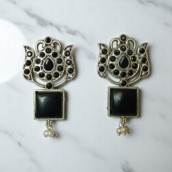 SILVER LOOK ALIKE EARRINGS AZALEA - TelaNaari