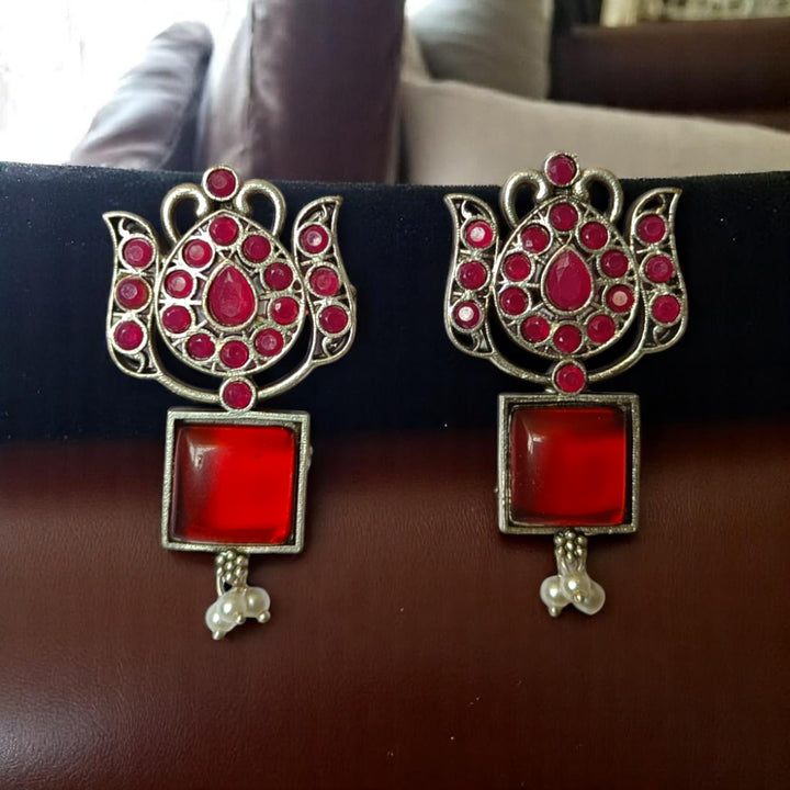 SILVER LOOK ALIKE EARRINGS AZALEA - TelaNaari