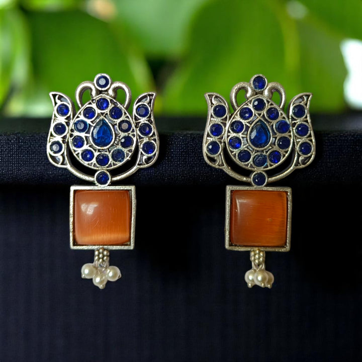 SILVER LOOK ALIKE EARRINGS AZALEA - TelaNaari