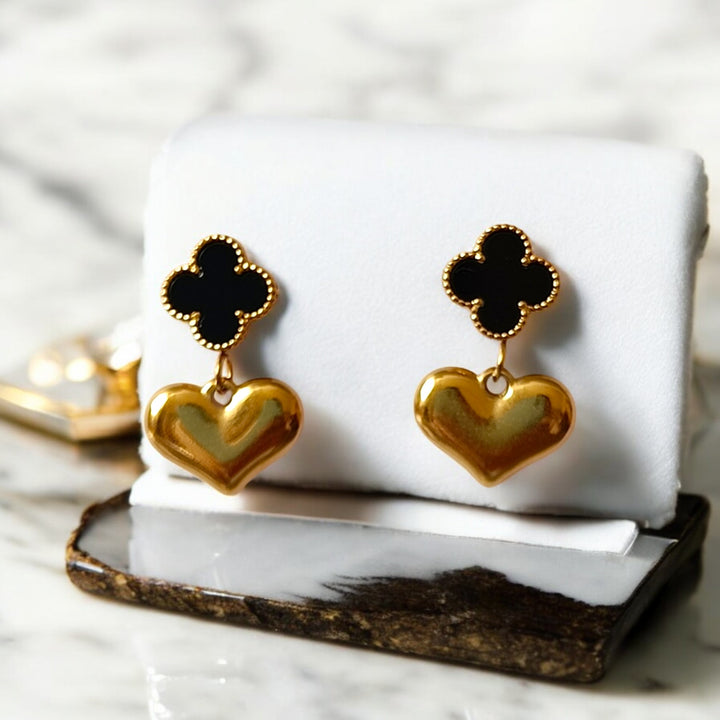 Telanaari 18K Gold Plated Stainless Steel Tarnishfree Waterproof Small Heart Stud Earrings - TelaNaari