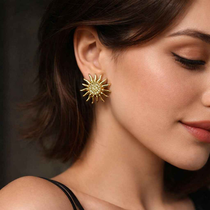 Tarnish-Free Radiant Sunburst Earrings