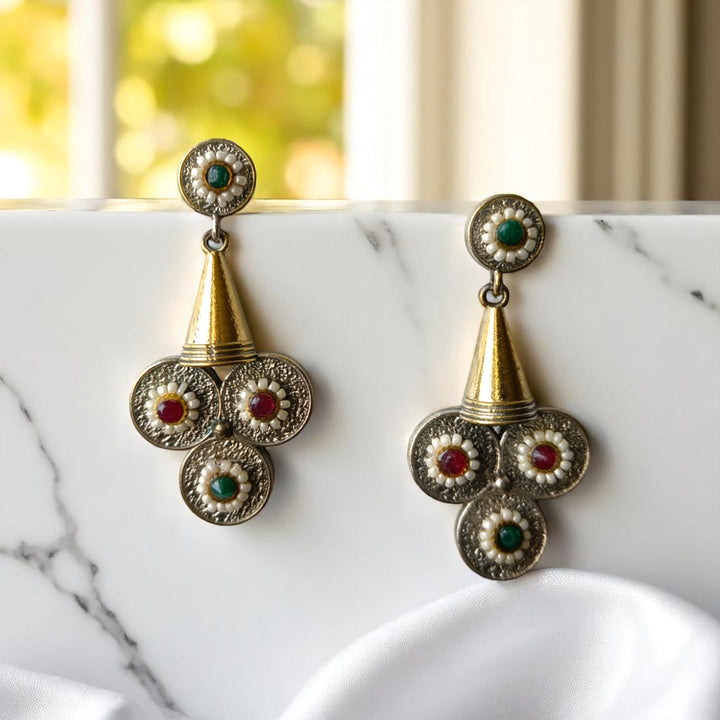 Tela Naari Anika Dual Tone Earrings - TelaNaari