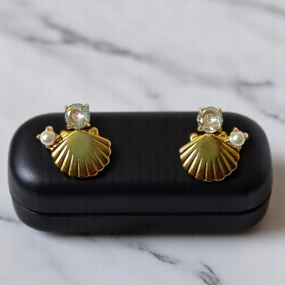 Tela Naari Anti-Tarnish Pearl Shell Stud Earrings - TelaNaari